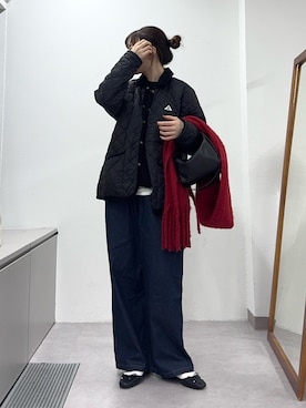 「GEVACO（ゲバコ）の【軽量/洗える】【GEVACO】キルトミドルコート（ブルゾン）」を使った、tntun0さん（レディース・166cm）の秋コーディネート