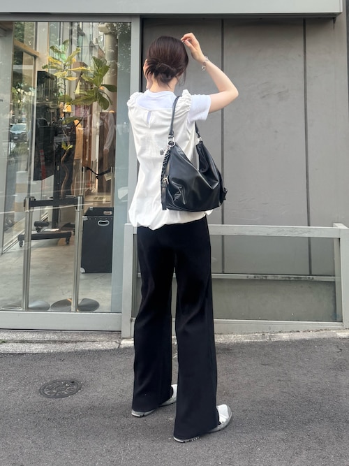 ギャザードロストノースリーブブラウスTee