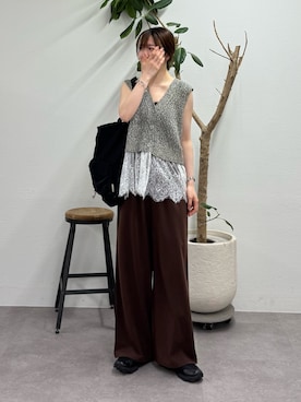 「CIAOPANIC TYPY（チャオパニックティピー）のアイテム（スラックス）」を使った、tntun0さん（レディース・166cm）の春コーディネート