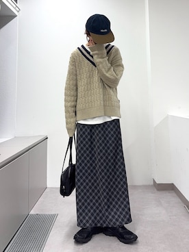 「アイテム（キャップ）」を使った、tntun0さん（レディース・166cm）の秋コーディネート