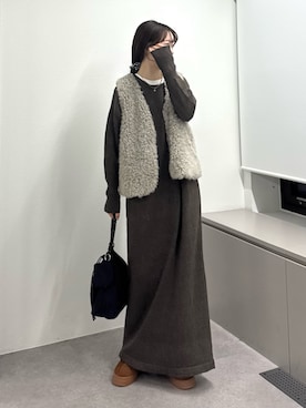 「CIAOPANIC TYPY（チャオパニックティピー）のムートンサンダル（サンダル）」を使った、tntun0さん（レディース・166cm）の秋コーディネート