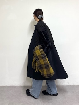 「アイテム（ノーカラーコート）」を使った、tntun0さん（レディース・166cm）の秋コーディネート