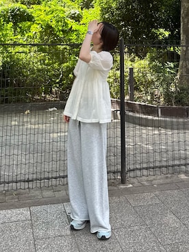 「アイテム（スウェットパンツ）」を使った、tntun0さん（レディース・166cm）の夏コーディネート