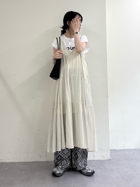 「アイテム（ワンピース）」を使った、tntun0さん（レディース・166cm）の夏コーディネート