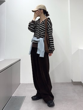 「CIAOPANIC TYPY（チャオパニックティピー）の【冬も暖かい◎】男女兼用/モールタックストレートパンツ（スラックス）」を使った、tntun0さん（レディース・166cm）の秋コーディネート