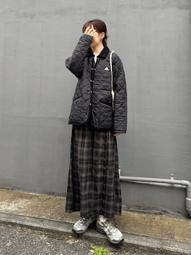 「GEVACO（ゲバコ）の【軽量/洗える】【GEVACO】キルトミドルコート（ブルゾン）」を使った、tntun0さん（レディース・166cm）の秋コーディネート