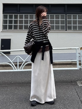 「アイテム（トートバッグ、ブラック系）」を使った、tntun0さん（レディース・166cm）の秋コーディネート