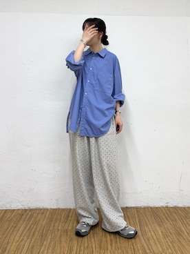 「CIAOPANIC TYPY（チャオパニックティピー）の【UNISEX】【シルエット調整可】ピグメント加工ワッフルイージーパンツ/WEB限定カラーあり（スウェットパンツ）」を使った、tntun0さん（レディース・166cm）の秋コーディネート
