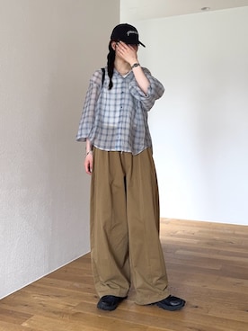 「CIAOPANIC TYPY（チャオパニックティピー）のアイテム（キャップ）」を使った、tntun0さん（レディース・166cm）の夏コーディネート