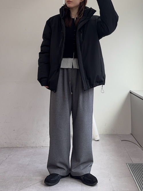 ユニセックス】防風/中綿/2WAYウォーマーパファーブルゾン（ダウン