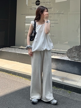 「アイテム（スウェットパンツ）」を使った、tntun0さん（レディース・166cm）の夏コーディネート
