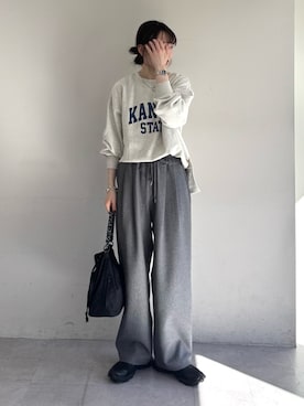 「アイテム（スラックス）」を使った、tntun0さん（レディース・166cm）の秋コーディネート