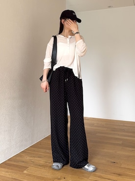 「CIAOPANIC TYPY（チャオパニックティピー）のアイテム（キャップ）」を使った、tntun0さん（レディース・166cm）の夏コーディネート
