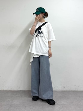 「アイテム（キャップ）」を使った、tntun0さん（レディース・166cm）の春コーディネート