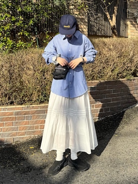 「アイテム（ボディバッグ/ウエストポーチ）」を使った、tntun0さん（レディース・166cm）の春コーディネート