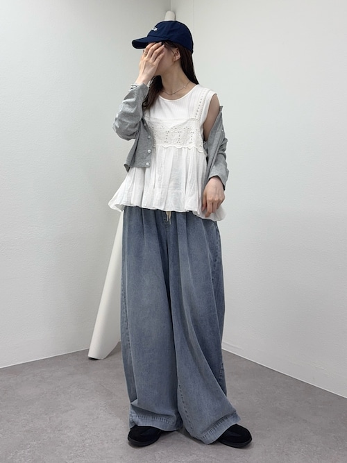 【WEB限定】【india】カットワークレースバルーンキャミソール