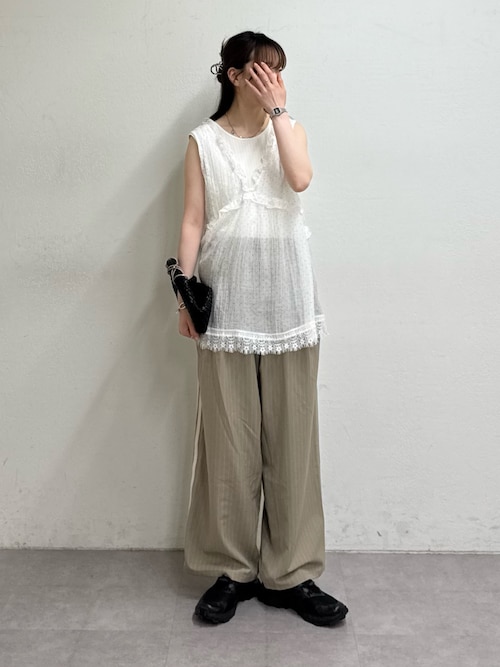 新品✨‼️EGO TRIPPING❤️裾 レース ❤️スウェット チュニック セール】【衿取り外し可】裾レースチュニック（スウェット）｜OLIVE