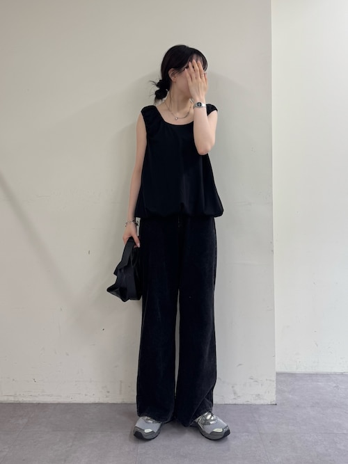 ギャザードロストノースリーブブラウスTee