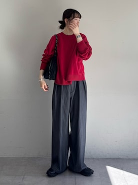 「アイテム（スラックス）」を使った、tntun0さん（レディース・166cm）の秋コーディネート