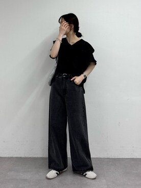 「CIAOPANIC TYPY（チャオパニックティピー）の【2025年S/S新作】カラビナ付きメタリックヤーンBAG（トートバッグ）」を使った、tntun0さん（レディース・166cm）の春コーディネート