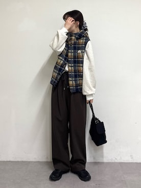 「アイテム（ベスト）」を使った、tntun0さん（レディース・166cm）の秋コーディネート