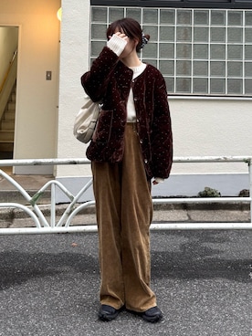 「アイテム（ノーカラーコート）」を使った、tntun0さん（レディース・166cm）の秋コーディネート