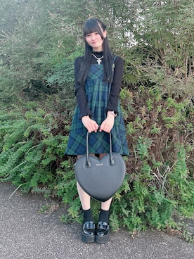 「アイテム（ワンピース/ドレス、グリーン系）」を使った、およよさん（レディース・162cm）の秋コーディネート