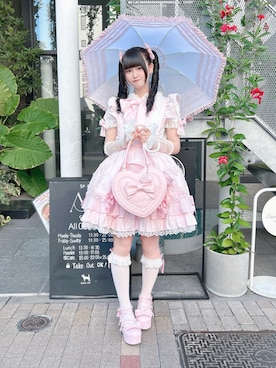 「アイテム（長傘）」を使った、およよさん（レディース・162cm）の秋コーディネート