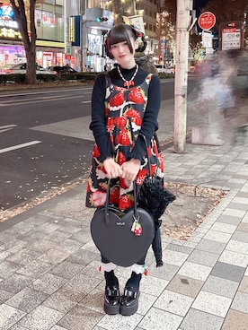 「アイテム（長傘）」を使った、およよさん（レディース・162cm）の秋コーディネート