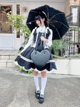 「アイテム（長傘）」を使った、およよさん（レディース・162cm）の秋コーディネート