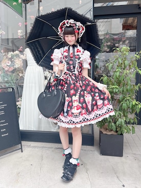 「アイテム（長傘）」を使った、およよさん（レディース・162cm）の夏コーディネート