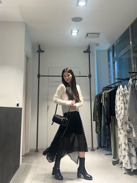 「ALLSAINTS（オールセインツ）のアイテム」を使った、MARINAさん（レディース・155cm）の秋コーディネート