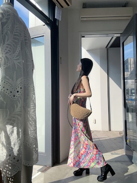「コーディネート」｜「アイテム（ブーツ）」を使った、MARINAさん（レディース・155cm）の夏コーディネート