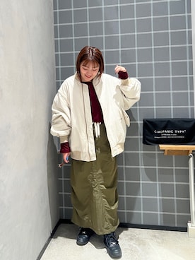 「アイテム（MA-1）」を使った、fujikurayuiiさん（レディース・157cm）の秋コーディネート