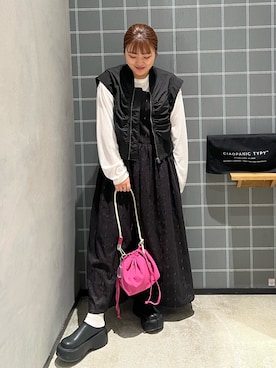 「CIAOPANIC TYPY（チャオパニックティピー）のアイテム（ワンピース/ドレス）」を使った、fujikurayuiiさん（レディース・157cm）の夏コーディネート