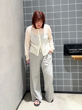 「CIAOPANIC TYPY（チャオパニックティピー）のアイテム（カーディガン/ボレロ）」を使った、fujikurayuiiさん（レディース・157cm）の夏コーディネート