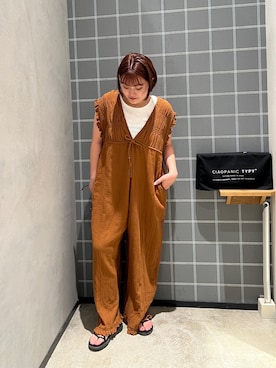 「アイテム（オールインワン・サロペット）」を使った、fujikurayuiiさん（レディース・157cm）の夏コーディネート