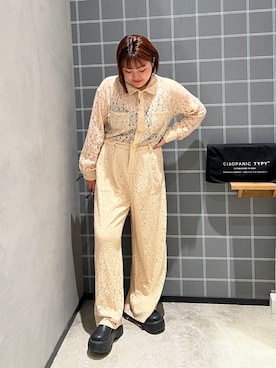 「アイテム（サロペット/オーバーオール）」を使った、fujikurayuiiさん（レディース・157cm）の夏コーディネート