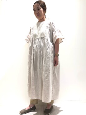 「Samansa Mos2（サマンサ モスモス）のモチーフレースワンピース（ワンピース）」を使った、mori⁂さん（レディース・162cm）の春コーディネート