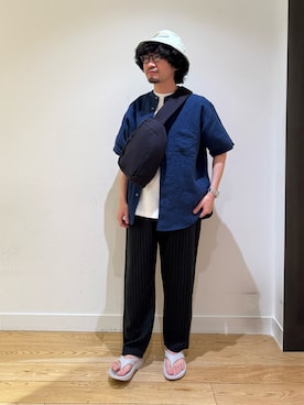 「アイテム（トップス）」を使った、nakaiさん（メンズ・168cm）の春コーディネート