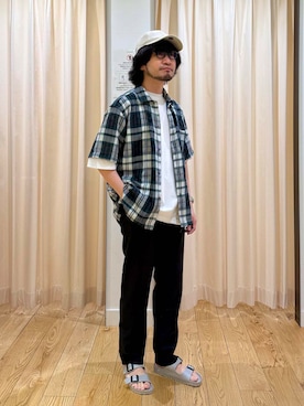「初夏のお出掛けコーデ」｜「アイテム（帽子）」を使った、nakaiさん（メンズ・168cm）の夏コーディネート