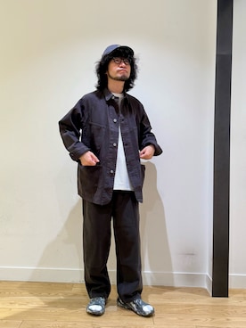 「アイテム（カバーオール）」を使った、nakaiさん（メンズ・168cm）の秋コーディネート