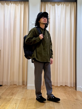 「アイテム（バックパック/リュック）」を使った、nakaiさん（メンズ・168cm）の秋コーディネート
