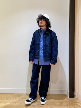 「アイテム（デニムジャケット）」を使った、nakaiさん（メンズ・168cm）の秋コーディネート