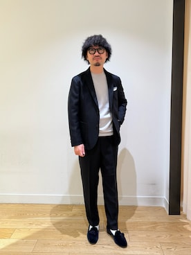 「URBAN RESEARCH DOORS（アーバンリサーチドアーズ）のLIFE STYLE TAILOR　ウールライクツイルコンフォータブルジャケット（テーラードジャケット、ブルー系）」を使った、nakaiさん（メンズ・168cm）の秋コーディネート