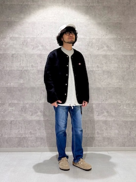 「アイテム（ノーカラージャケット）」を使った、nakaiさん（メンズ・168cm）の秋コーディネート