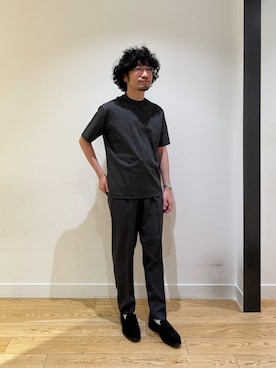 「URBAN RESEARCH DOORS（アーバンリサーチドアーズ）の『UR TECH』LIFE STYLE TAILOR　サマシェア ドレスTシャツ（シャツ/ブラウス、グレー系）」を使った、nakaiさん（メンズ・168cm）の春コーディネート