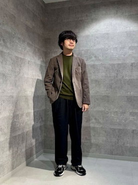 「アイテム（スーツジャケット）」を使った、nakaiさん（メンズ・168cm）の秋コーディネート