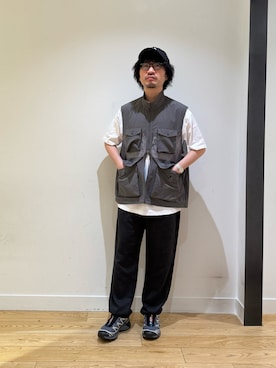 「NEW ERA（ニューエラ）の『別注』New Era×DOORS　920CS（キャップ、ブラック系）」を使った、nakaiさん（メンズ・168cm）の夏コーディネート