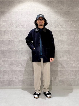 「アイテム（テーラードジャケット、ブルー系）」を使った、nakaiさん（メンズ・168cm）の冬コーディネート